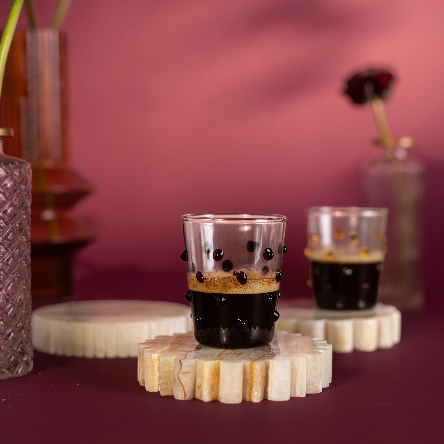 Meridian Minima Coaster - Round, Small (Rainbow Onyx)