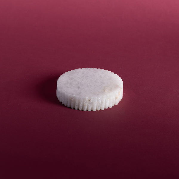 Meridian Minima Coaster - Round, Small (White Crystal)