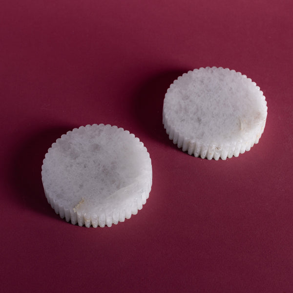 Meridian Minima Coaster - Round, Small (White Crystal)