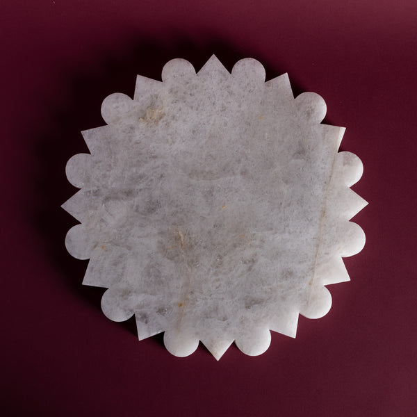 Meridian Oriente Tray – Round, Small (White Crystal)