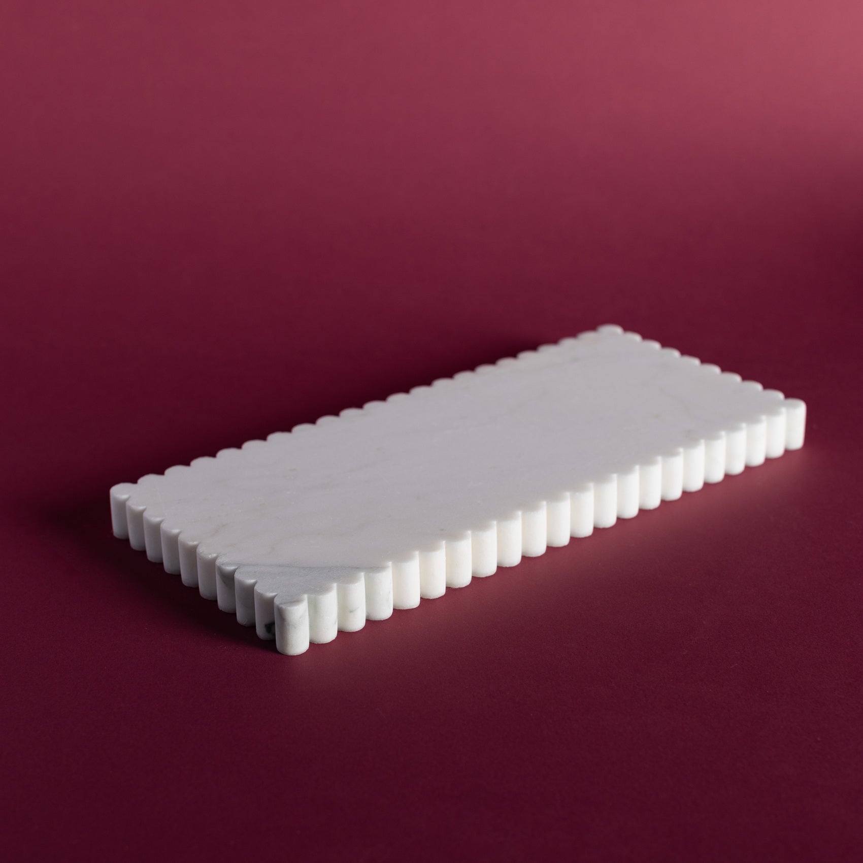 Meridian Minima Tray - Rectangular, Large (White Marble)