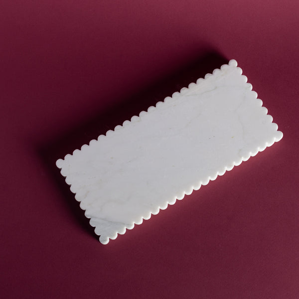 Meridian Minima Tray - Rectangular, Large (White Marble)
